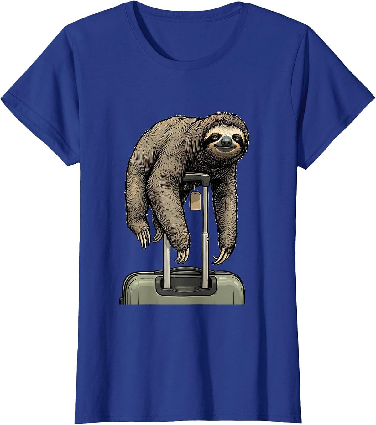 Women's Masked Sloth Chill Humor Novelty Gift T-Shirt - Royal Blue