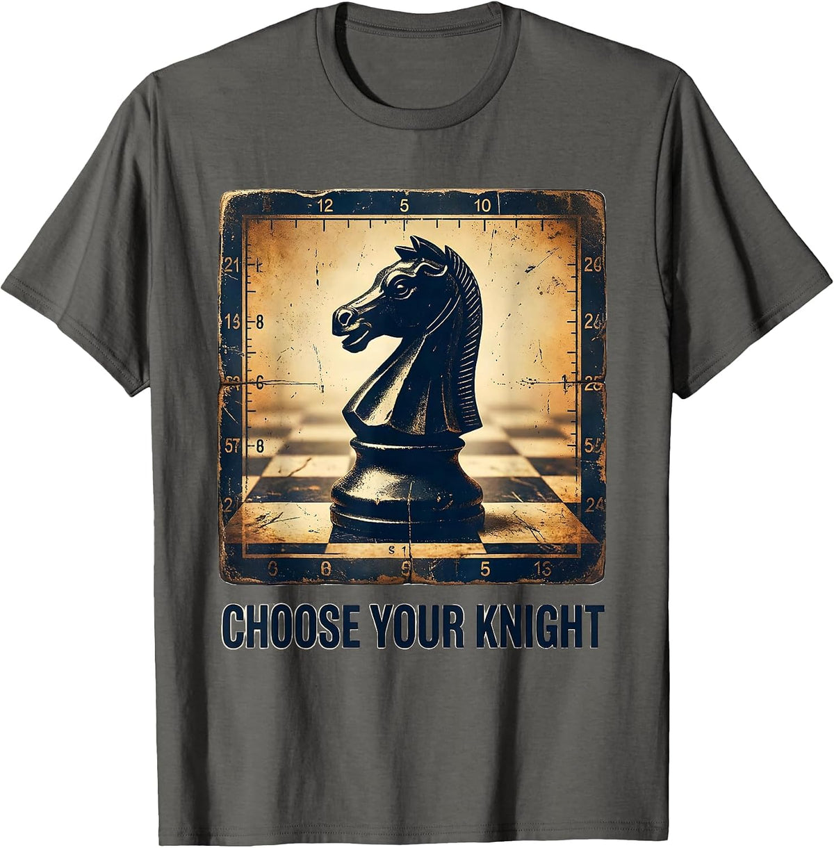 Choose Your Knight Vintage Chess Player Gift Chess Lover T-Shirt - Asphalt Grey
