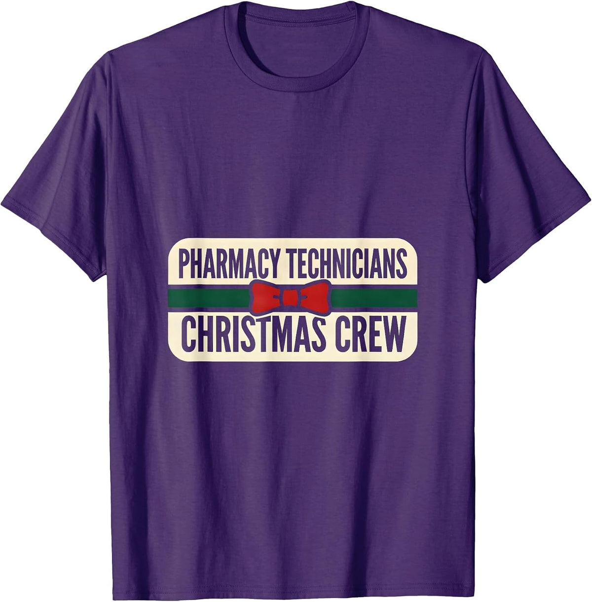 Pharmacy Technicians Christmas Crew Funny Pharmacy Tech T-Shirt - Purple