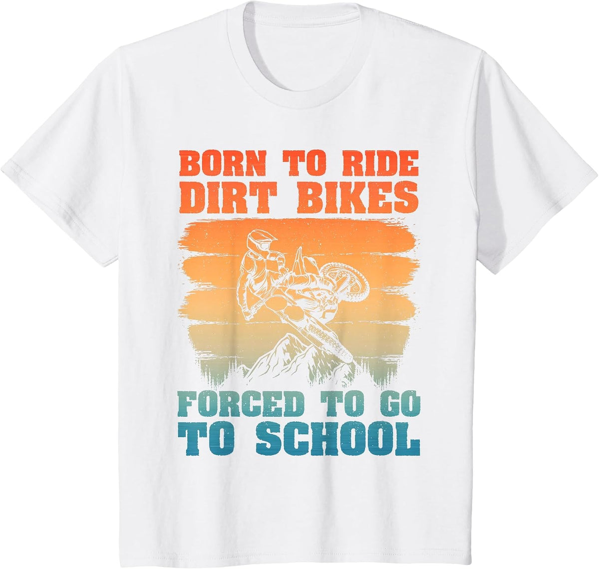 Funny Dirt Bike Art for Boys Girls Motocross Dirt Bike Rider T-Shirt - White