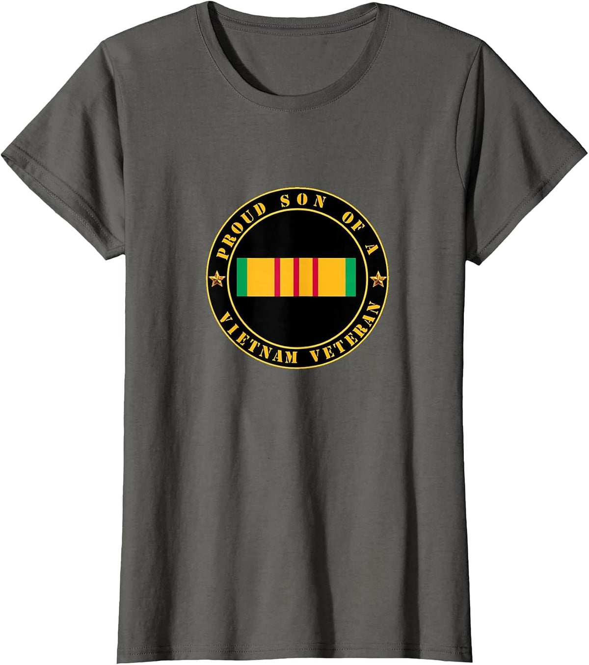 Proud Son of a Vietnam Veteran Necklace - Viet Vet Army T-Shirt - Asphalt Grey
