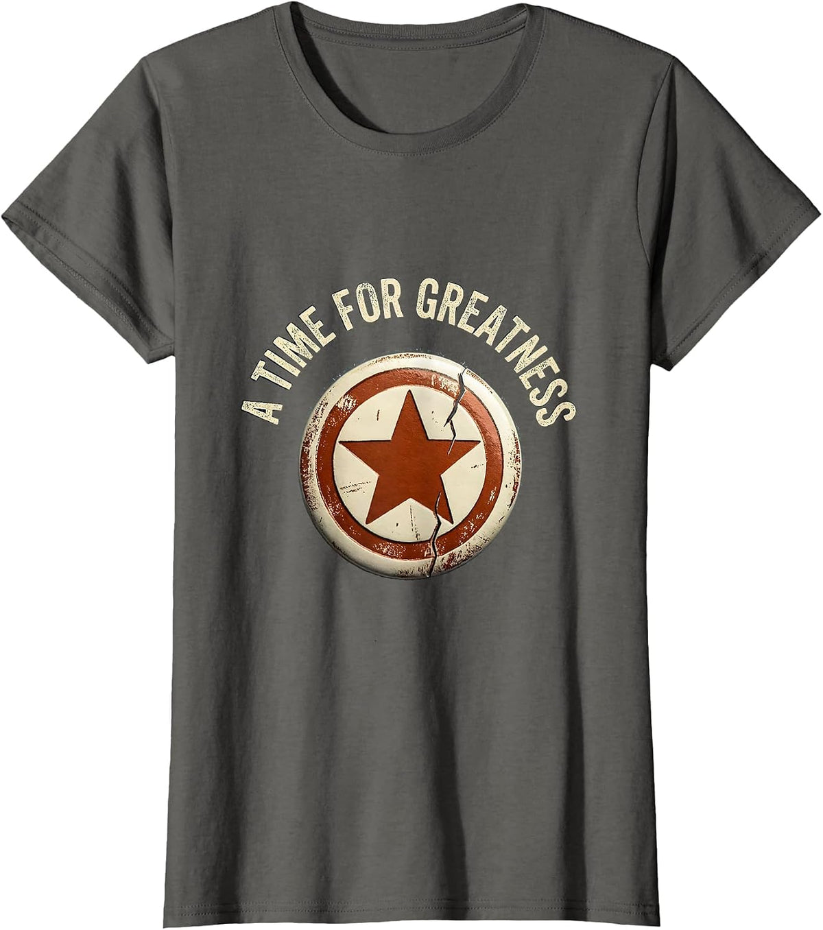 Women's A Time For Greatness Rubber Stamp Retro JFK Campaign T-Shirt - Asphalt Grey