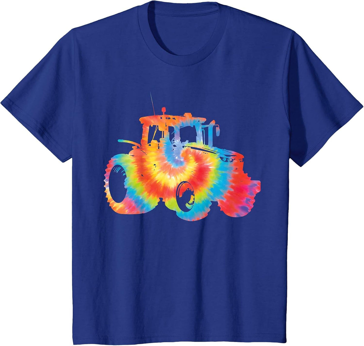 Farming Farmer Tie Dye 80s 90s Vintage Tractor T-Shirt - Royal Blue