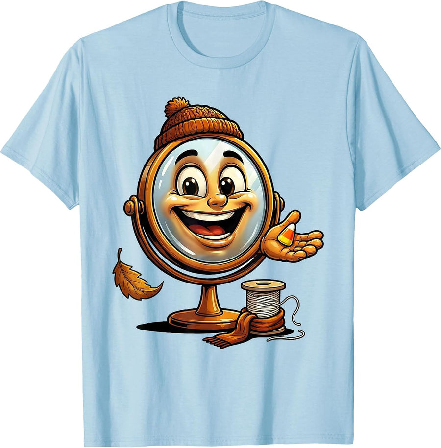 Men's Mirror Candy Corn Dental Hygienist Funny Dental Staff T-Shirt - Baby Blue