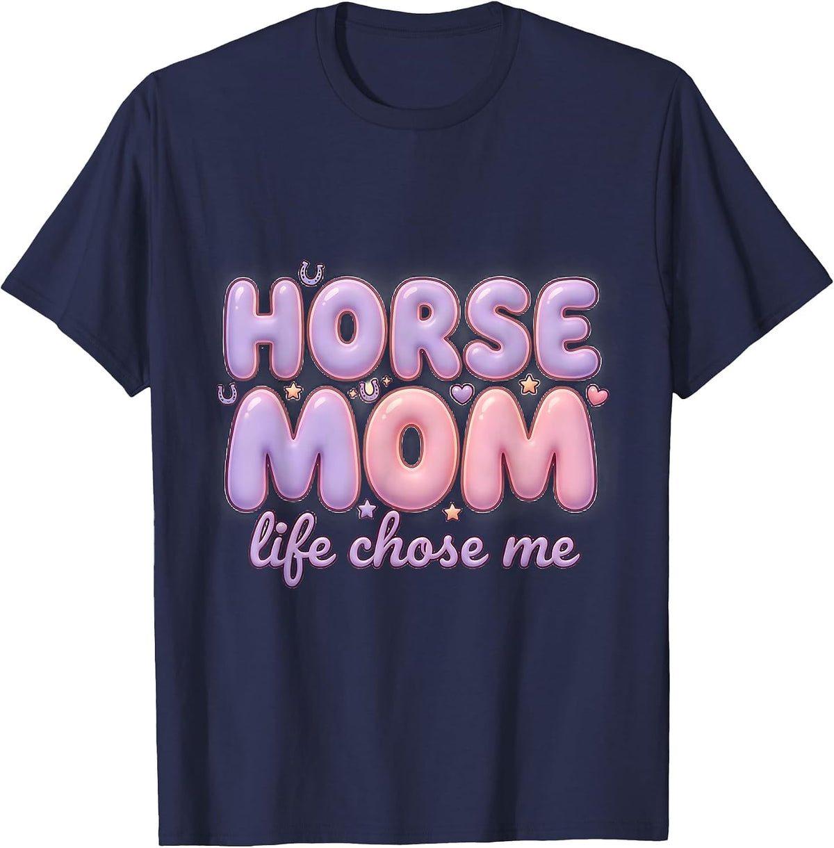 Men's Horse Mom Life Chose Me Equestrian Design T-Shirt - Navy Blue