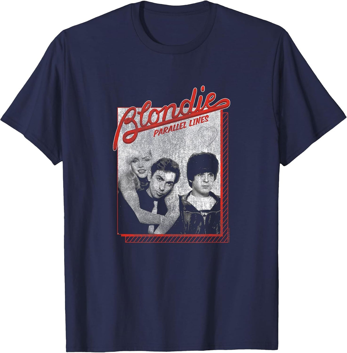 Blondie Parallel Lines Heart of Glass Photo Vintage Band T-Shirt - Navy Blue