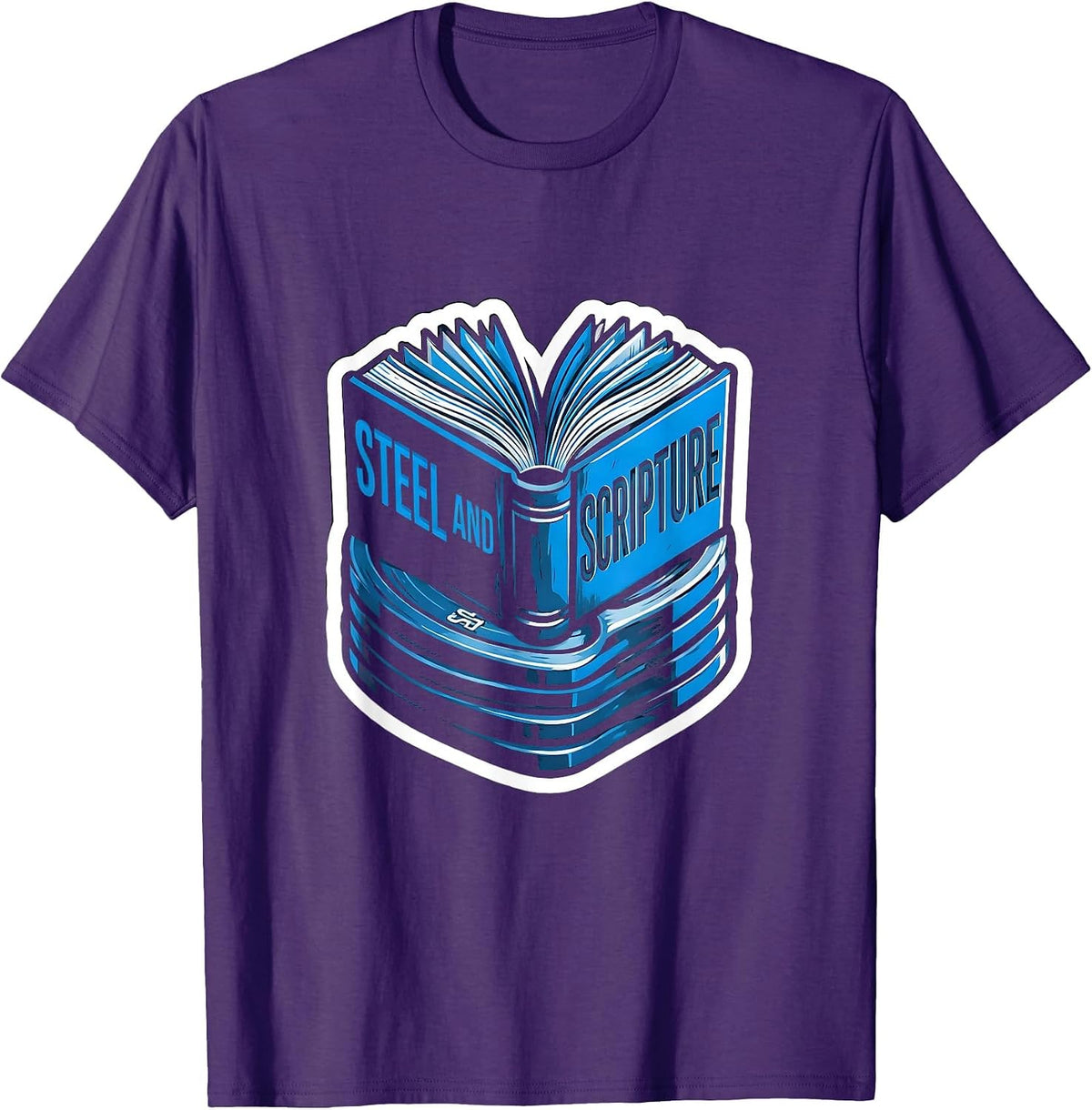 Steel And Scripture Faith Fitness Christian Gym Workout T-Shirt - Purple