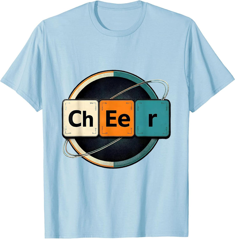 Men's CHeEr Funny Chemistry Periodic Table Science Teacher Gift T-Shirt - Baby Blue