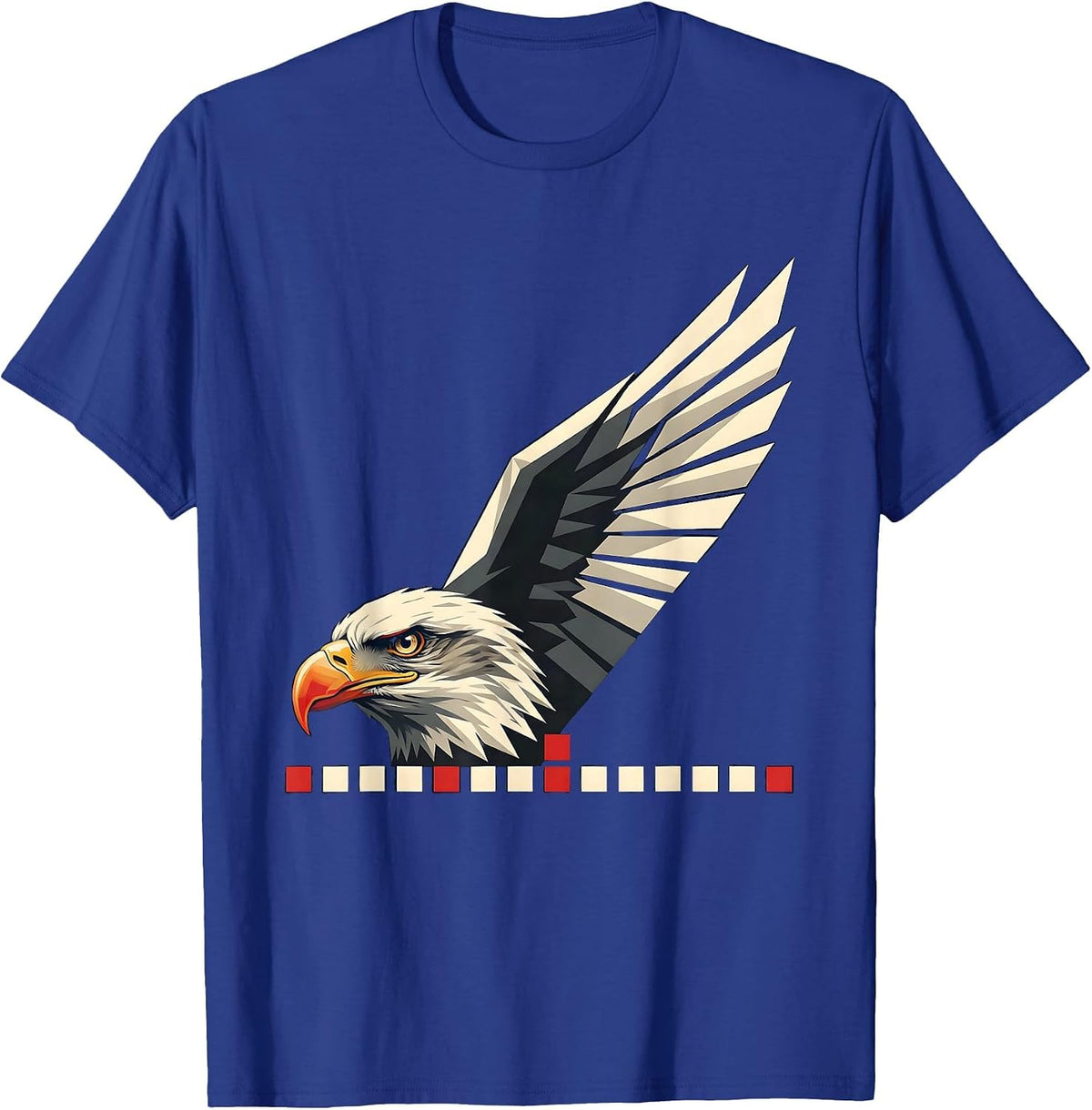 Bald Eagle Emblem Vintage Patriotic Eagle Lover T-Shirt - Royal Blue