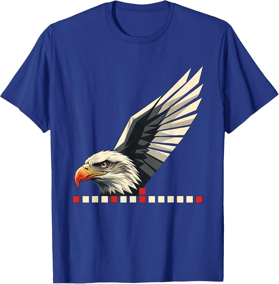 Bald Eagle Emblem Vintage Patriotic Eagle Lover T-Shirt - Royal Blue