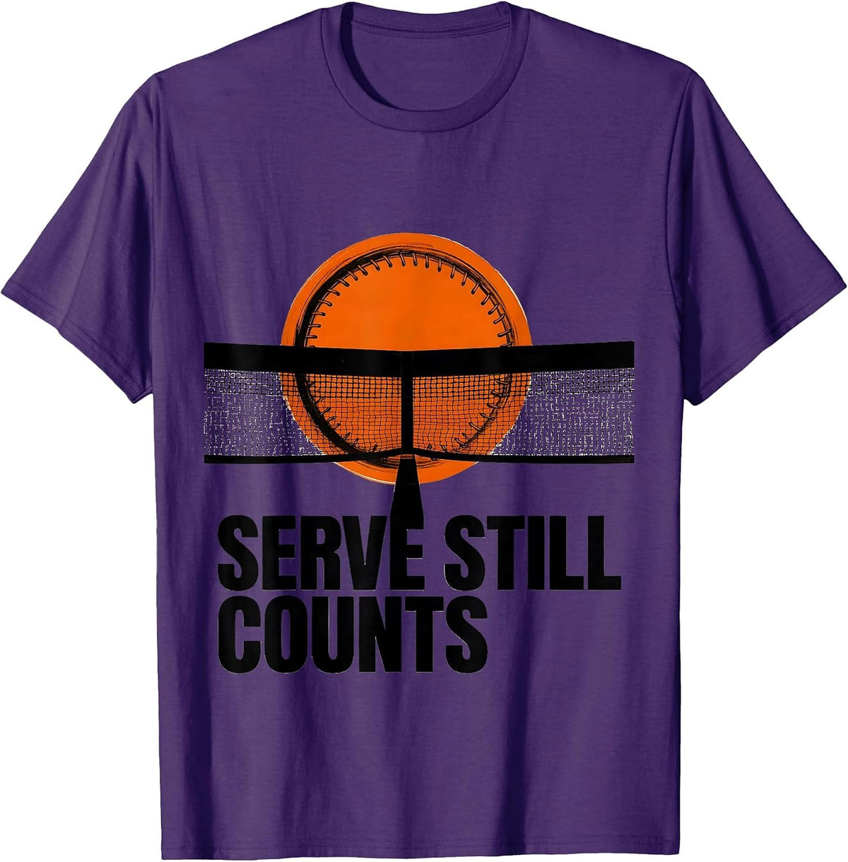 Serve Still Counts Funny Tennis Player Humor T-Shirt - Purple