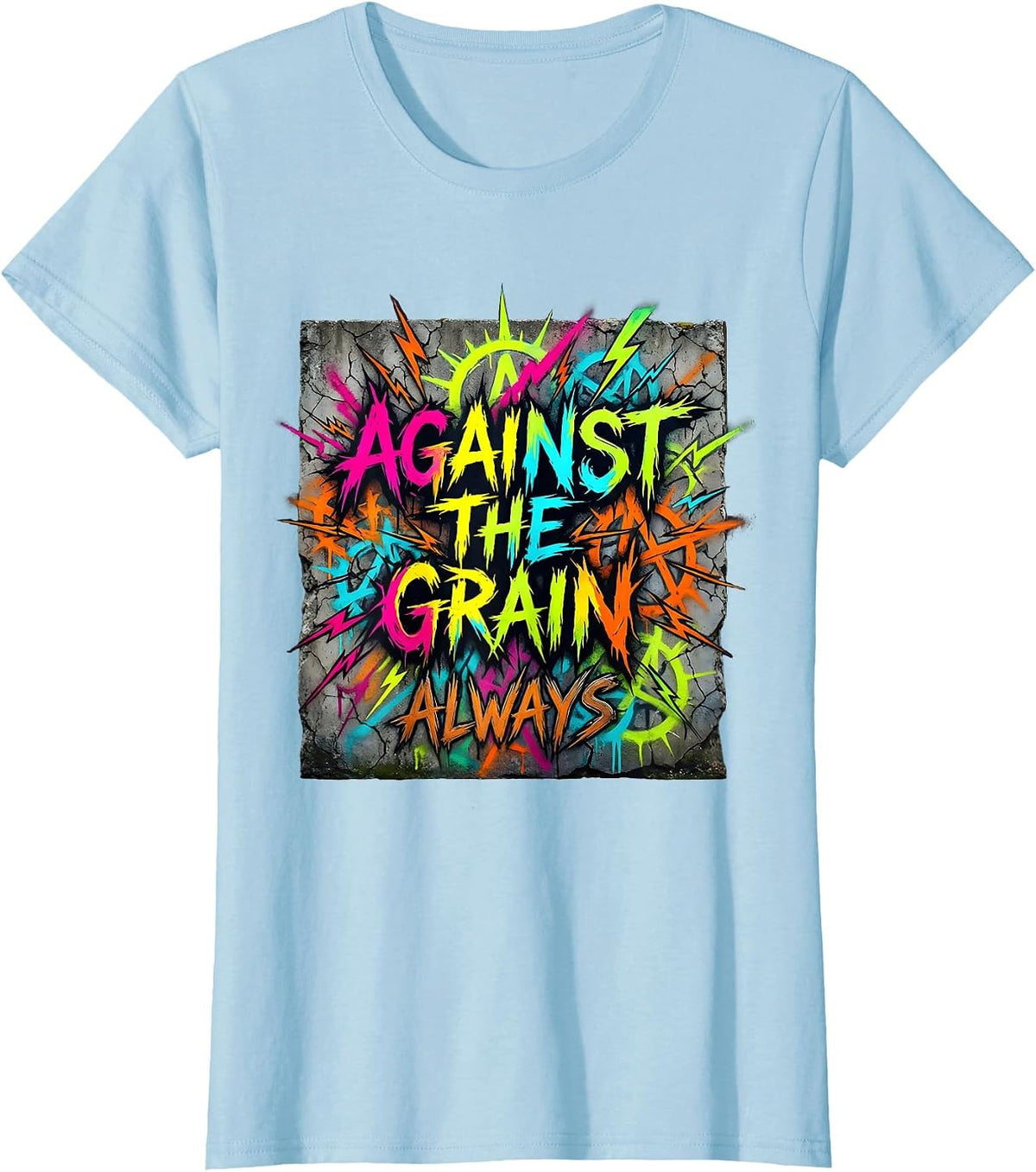 Against the Grain Always Punk Band Design T-Shirt - Baby Blue