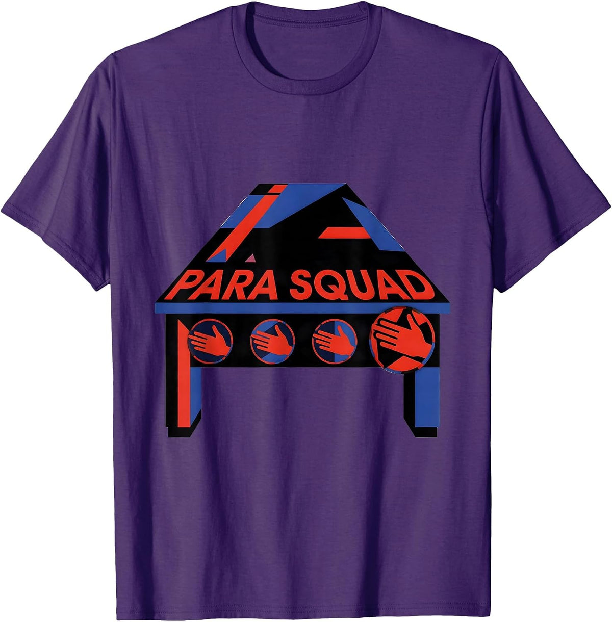 Para Squad Bauhaus Modernist Paraprofessional Teacher T-Shirt - Purple
