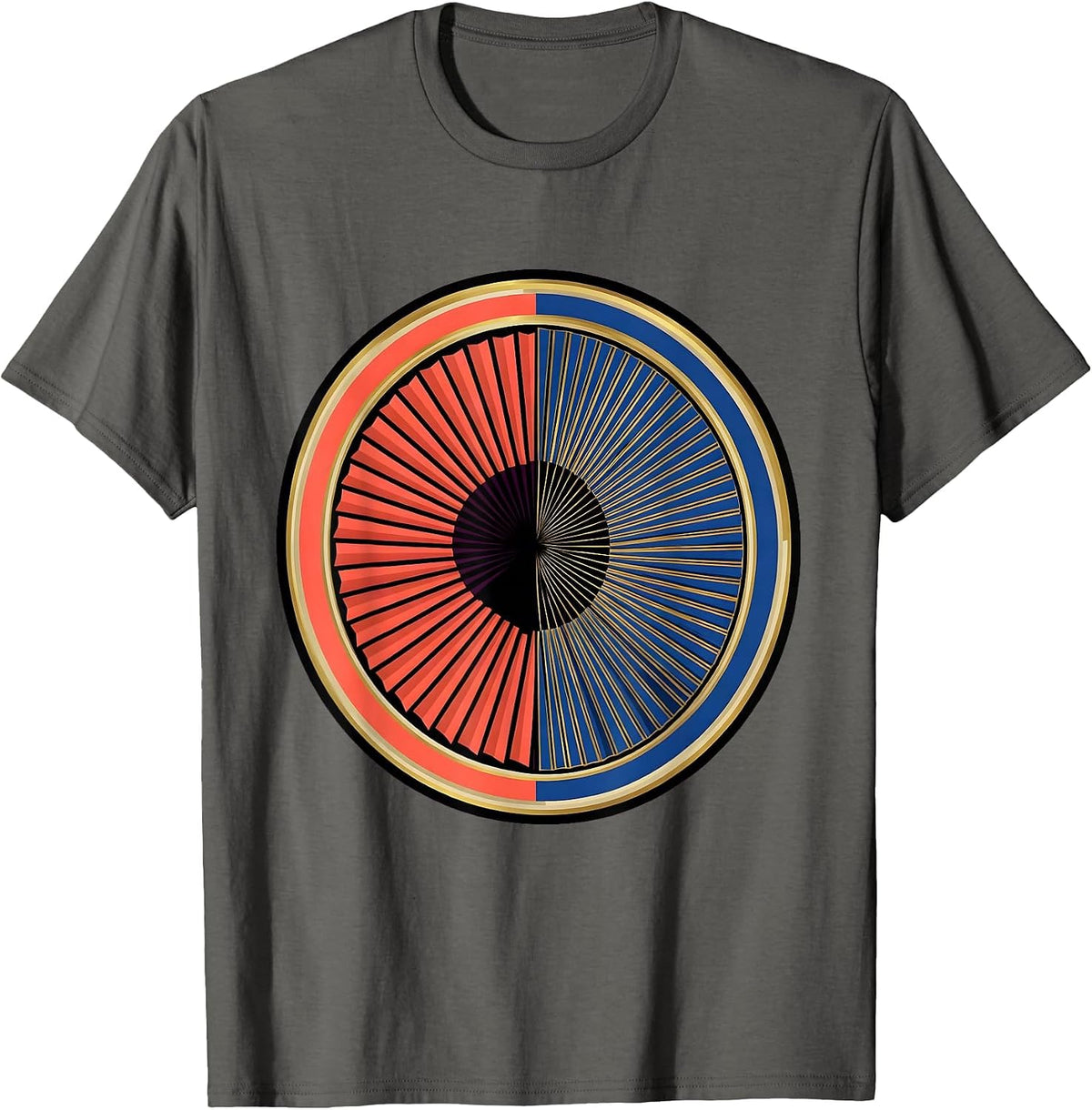 Men's Showgirl Mid-Twirl Fan Spread Graphic Design T-Shirt - Asphalt Grey