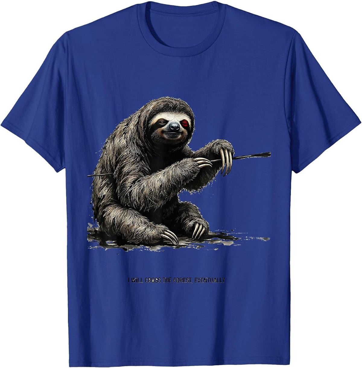 Men's I Will Cross The Forest Eventually Funny Sloth Lover Gift T-Shirt - Royal Blue