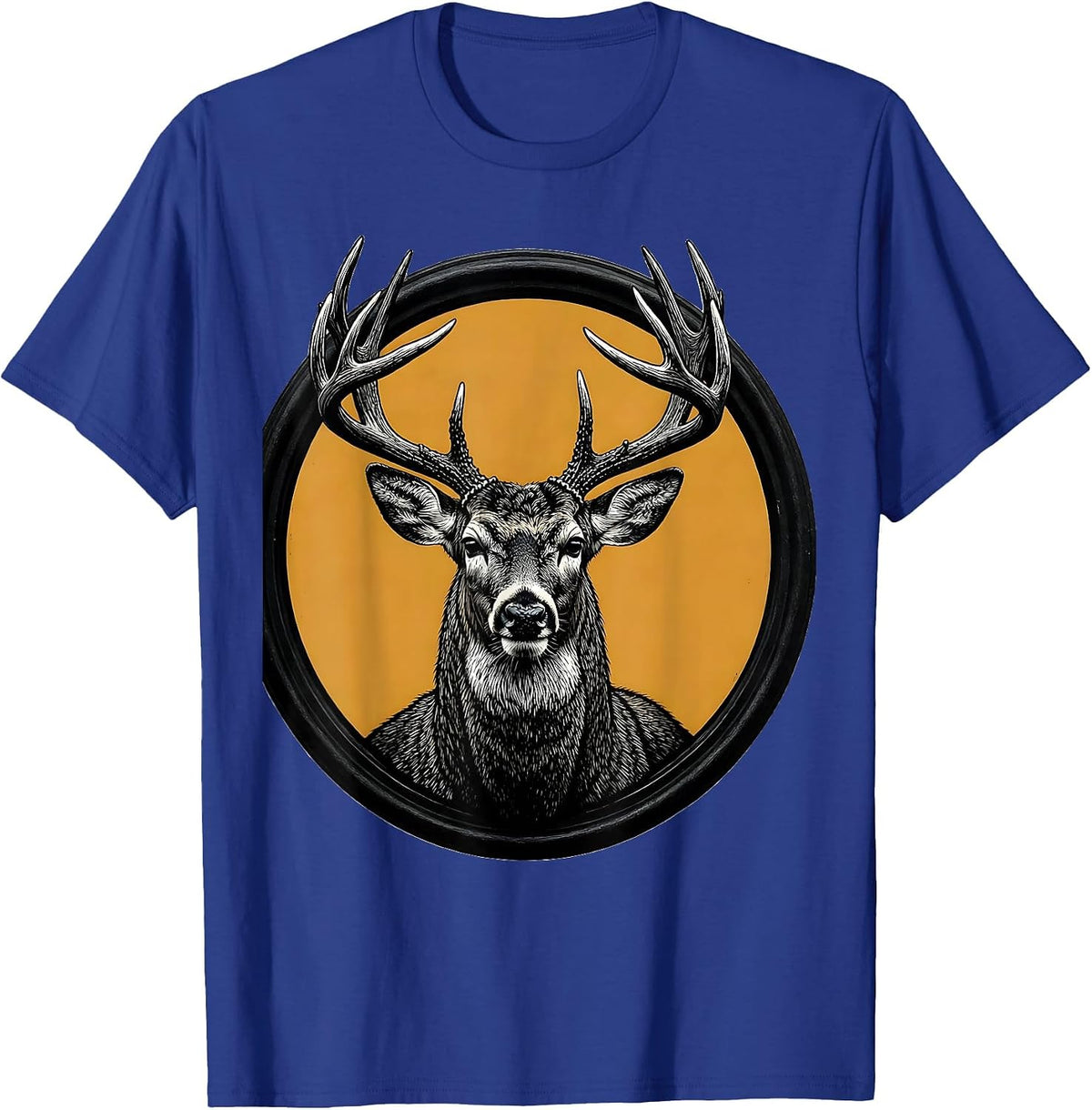 Men's Trophy Whitetail Deer Massive Antlers Hunting Graphic T-Shirt - Royal Blue