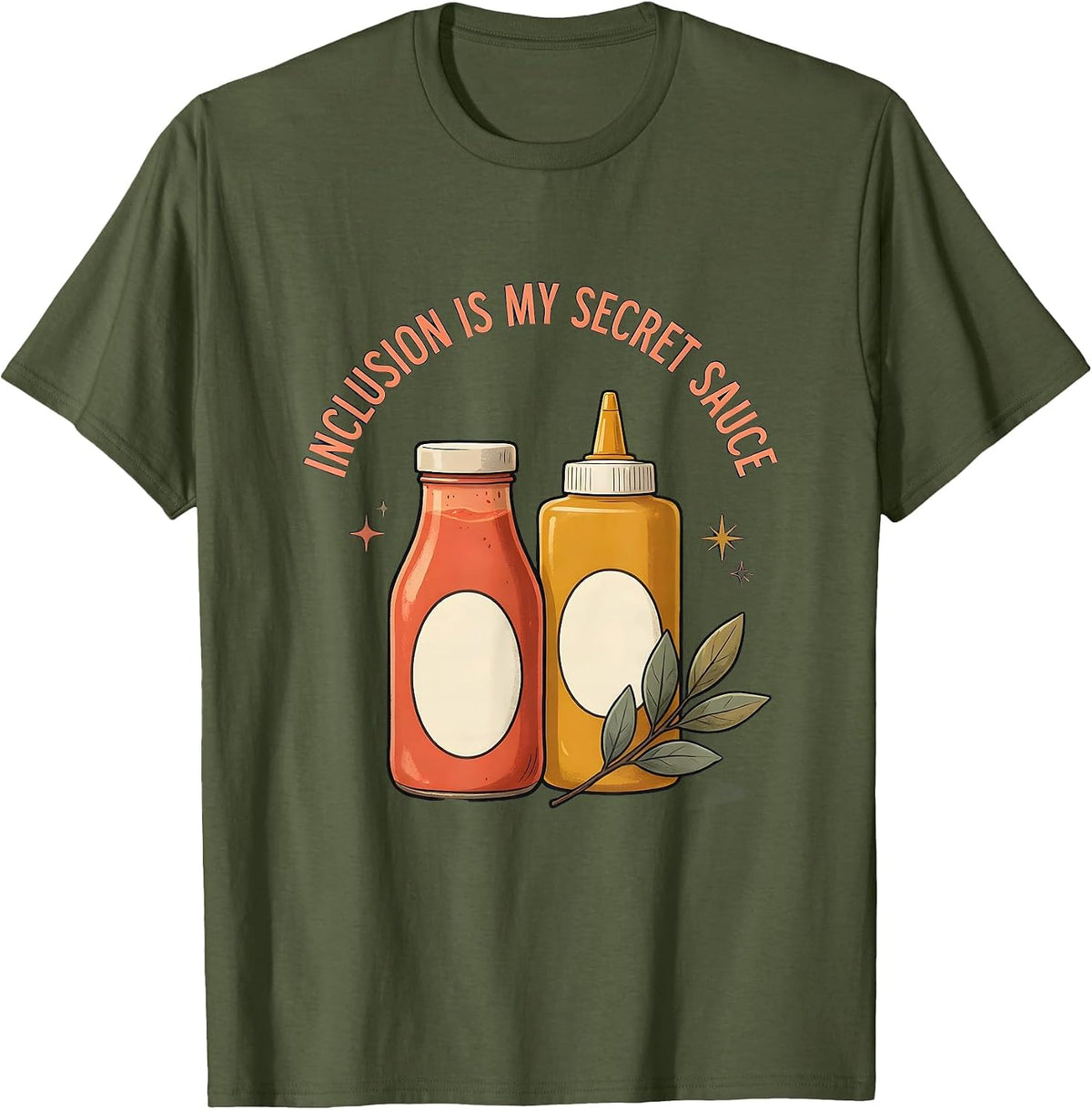 Inclusion Is My Secret Sauce Whimsical Special Education T-Shirt - Olive Green