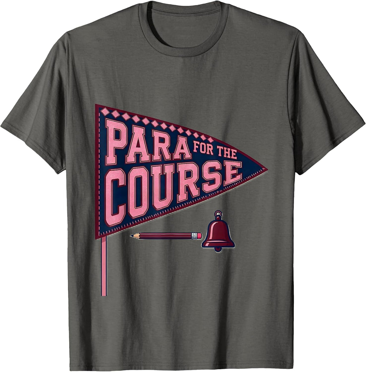 Men's Para For The Course Sparkle Varsity Back To School T-Shirt - Asphalt Grey