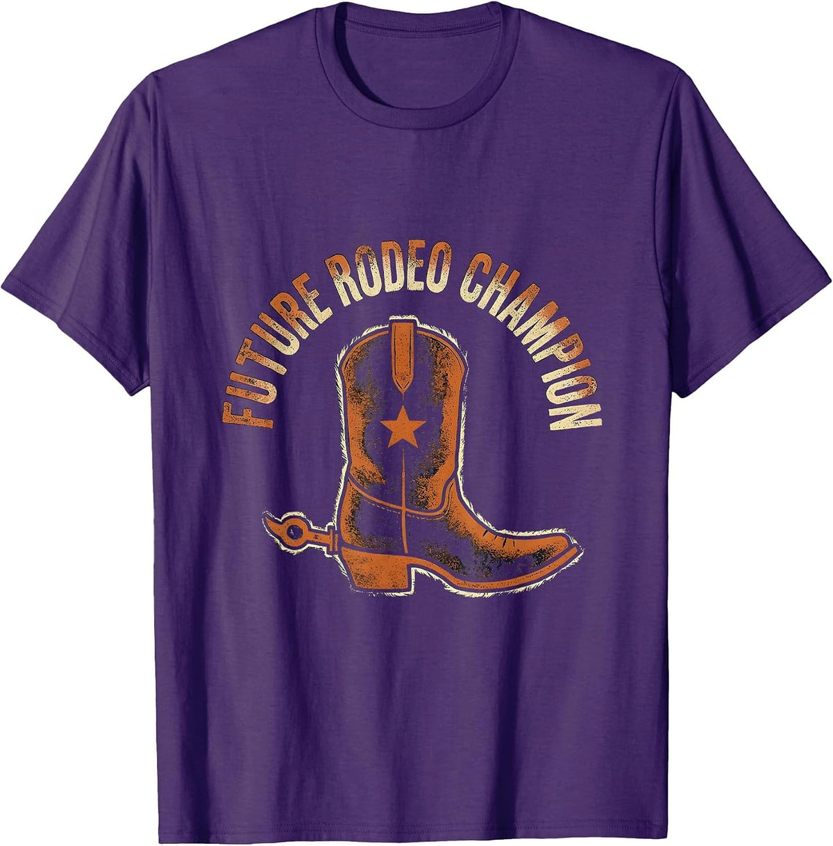 Future Rodeo Champion Kids Western Design T-Shirt - Purple