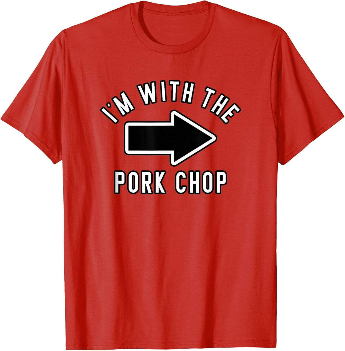 Couples Halloween Costume Shirts I'm with The Pork Chop T-Shirt - Red