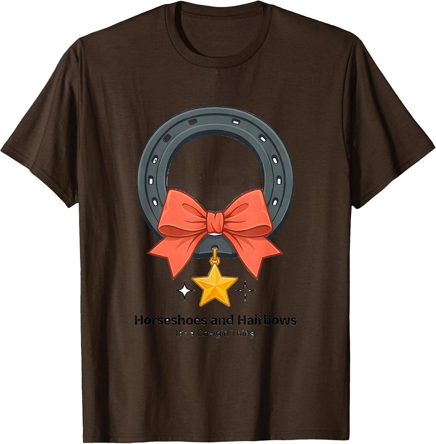 Men's Horseshoes and Hairbows, It's a Cowgirl Thing Cowgirl T-Shirt - Brown