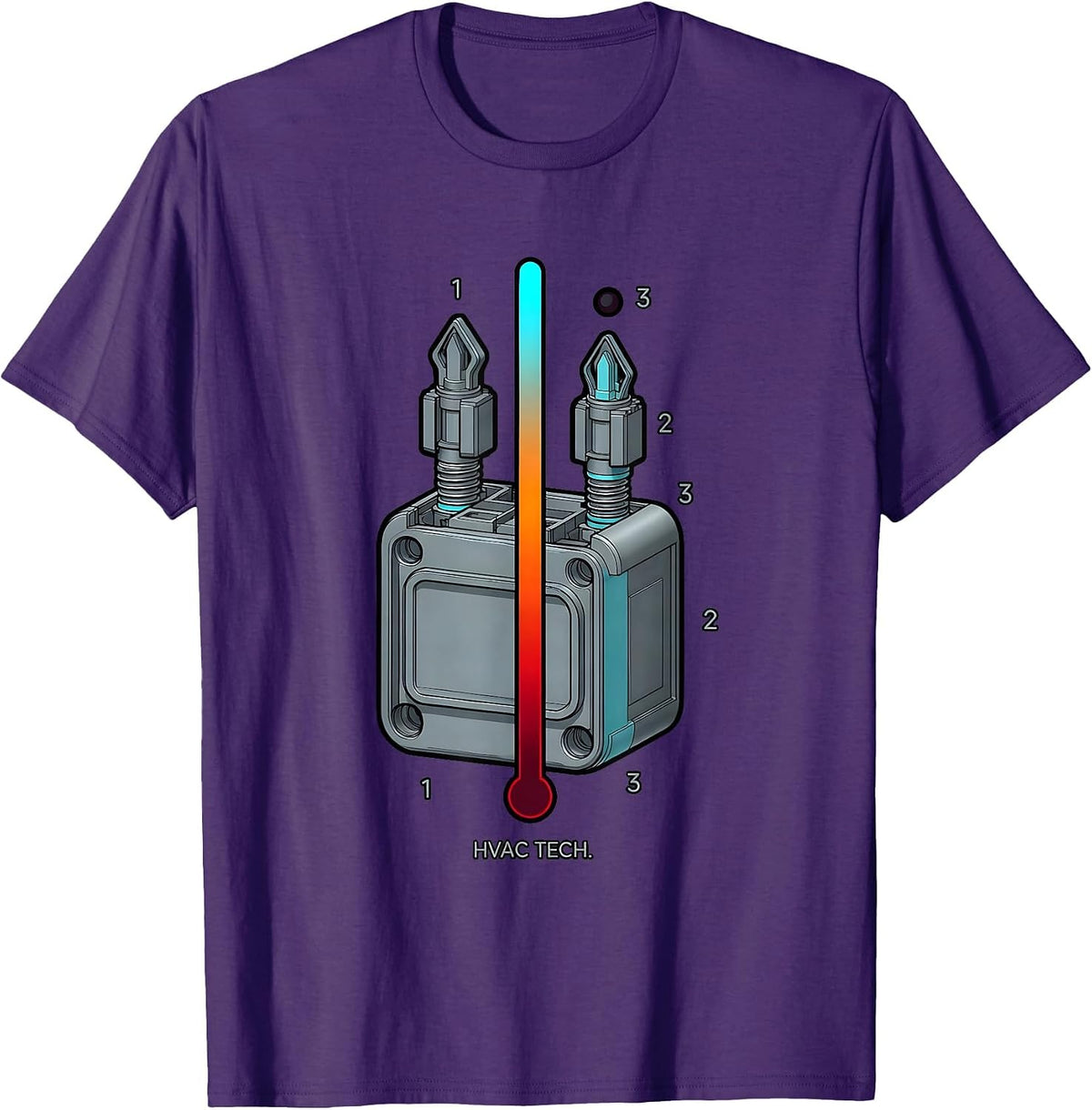 Rounded Contactor HVAC Tech Funny HVAC Technician T-Shirt - Purple