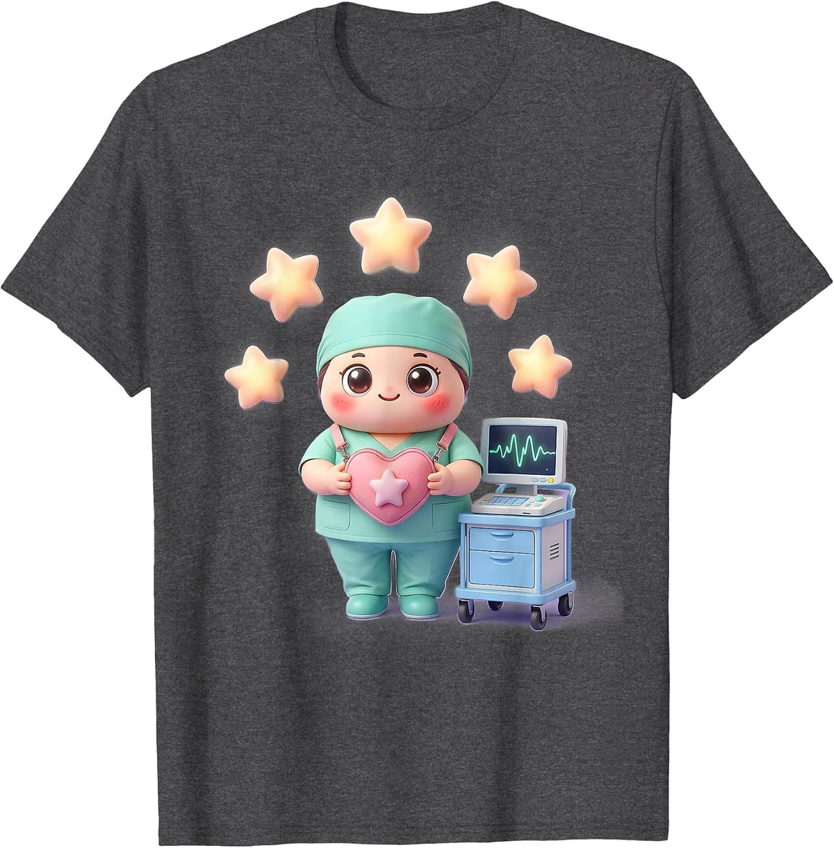 Men's Cute Patient Care Technician Kawaii Appreciation Week Gift T-Shirt - Dark Heather Grey