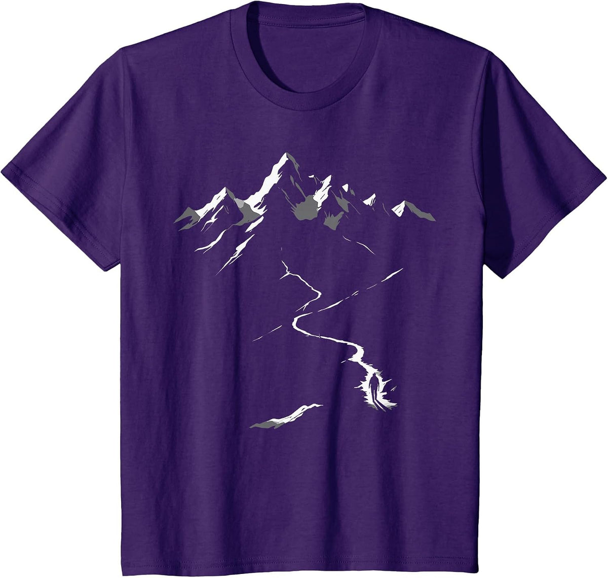 Minimalist Hiking Mountain Climbing Simple Hiker T-Shirt - Purple