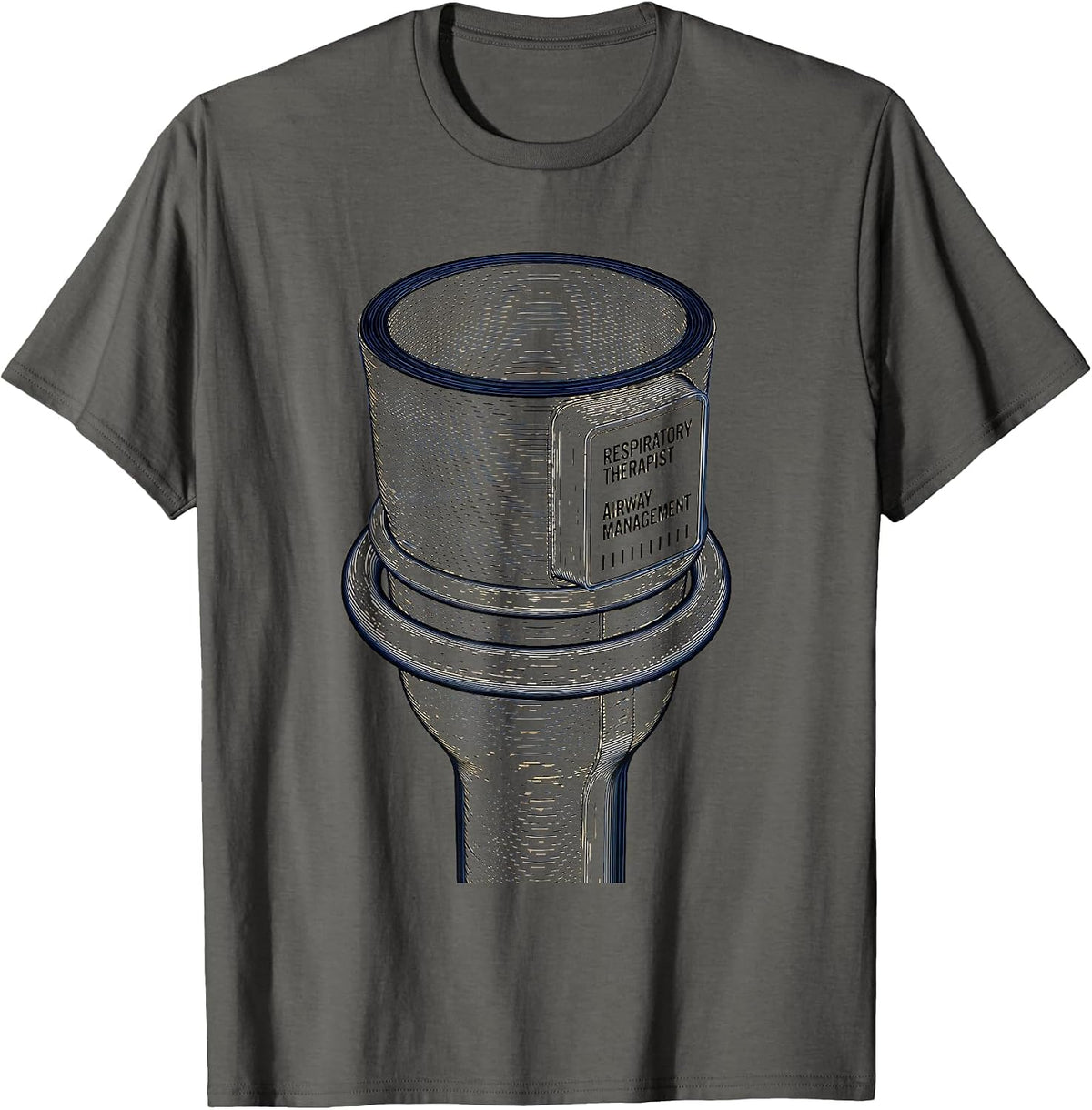 Respiratory Therapist Airway Management T-Shirt - Asphalt Grey