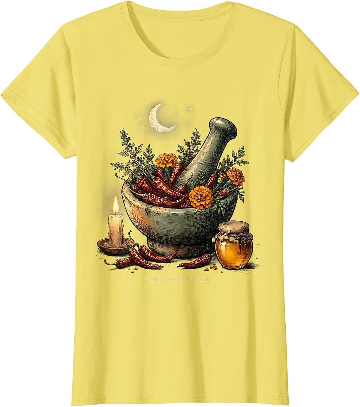 Women's Abuela Made Me Tough Mexican American Design T-Shirt - Lemon Yellow