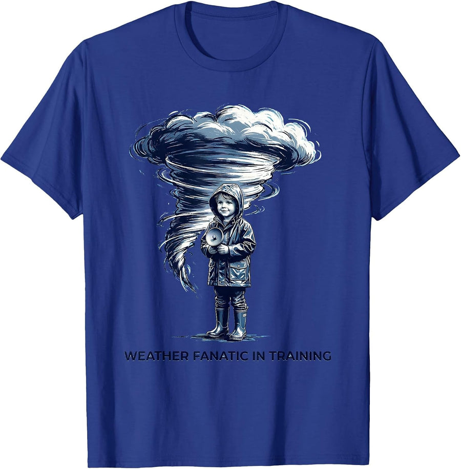 Weather Fanatic In Training Storm Chaser Meteorology Humor T-Shirt - Royal Blue