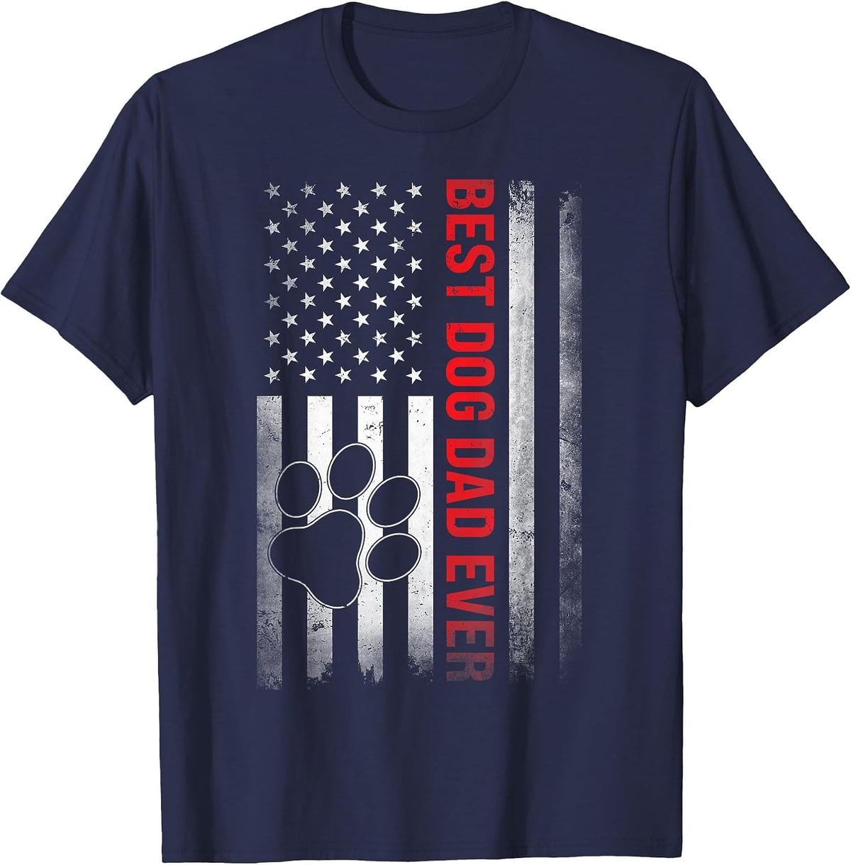 Funny Dad Fathers Day Dog Dad T-Shirt - Navy Blue