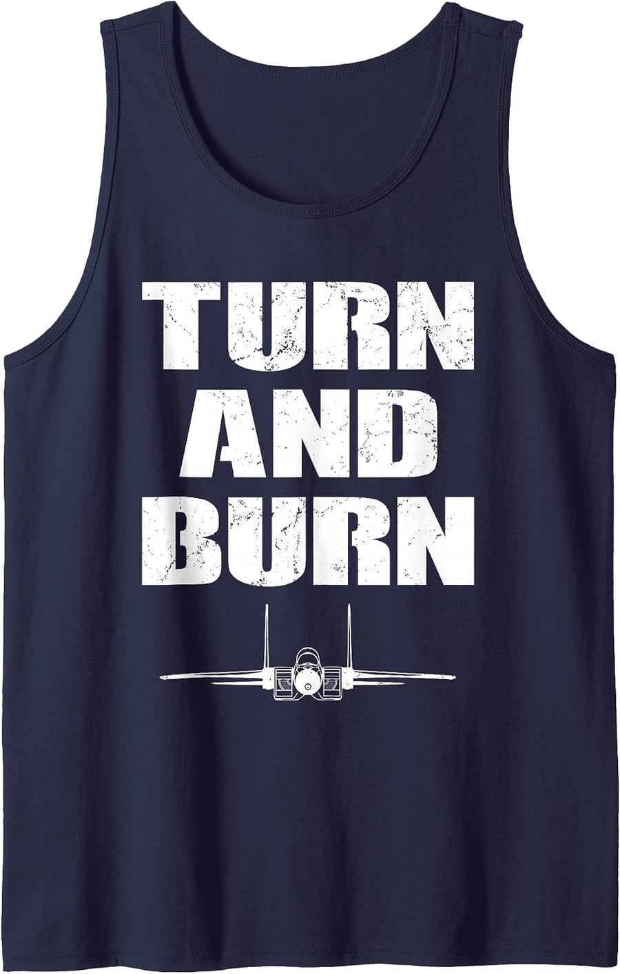 Turn and Burn Fighter Jet Tank Top - Navy Blue