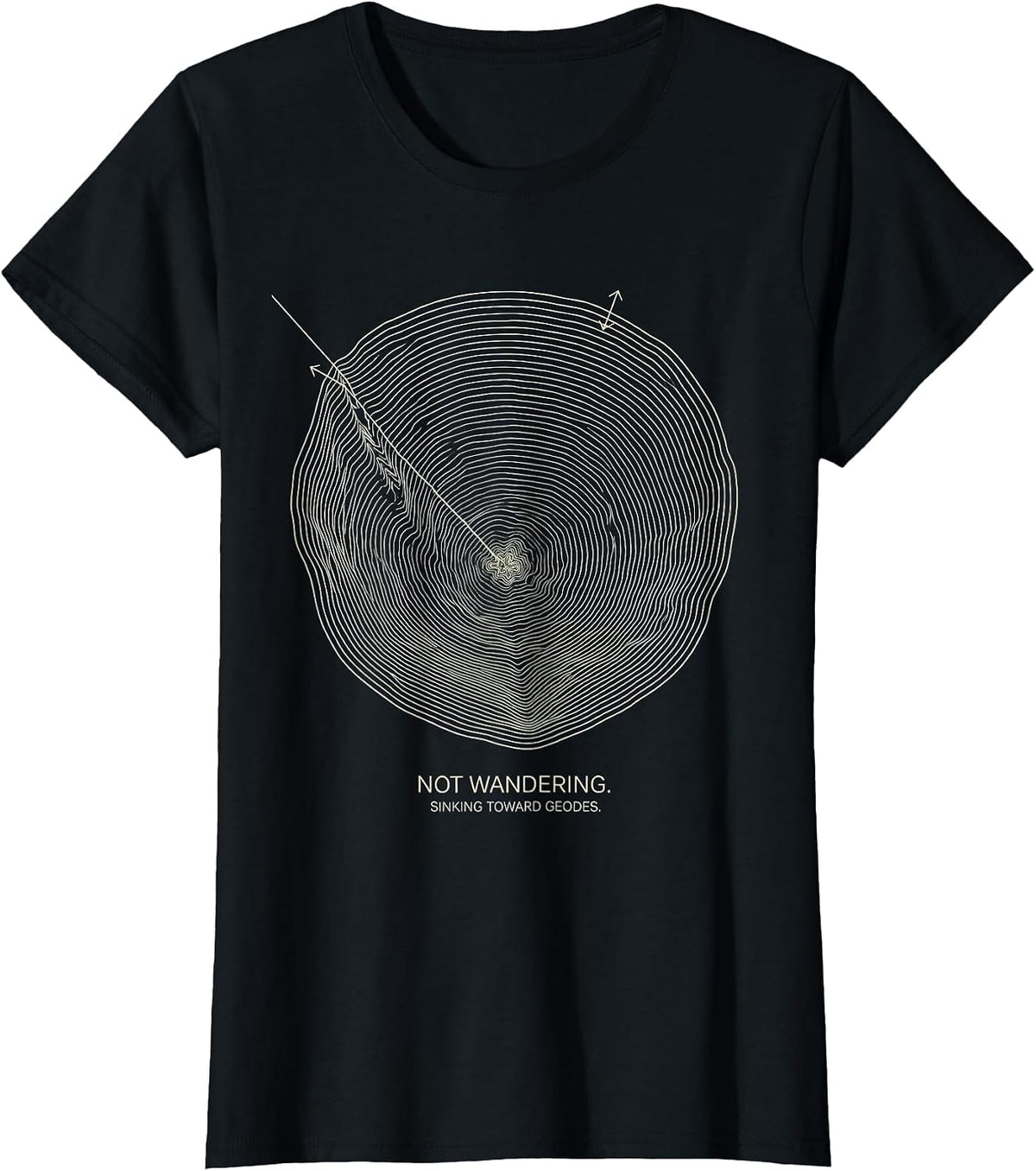 Not Wandering Sinking Toward Geodes Funny Rock Collector T-Shirt - Black