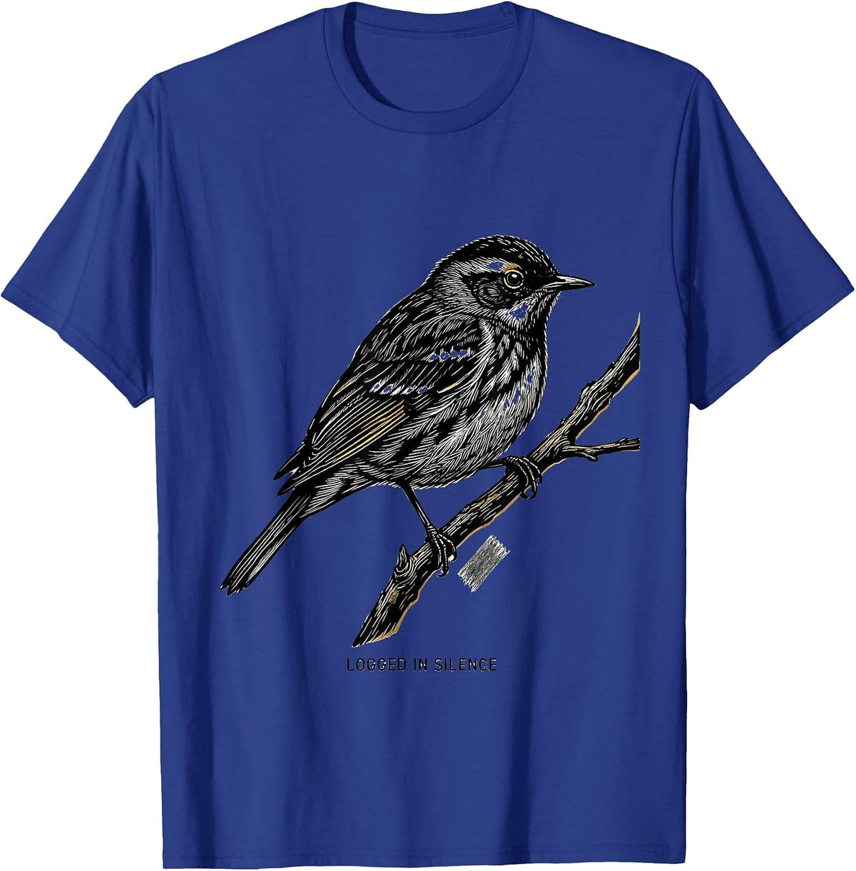 Logged In Silence Funny Birdwatching Bird Watcher T-Shirt - Royal Blue