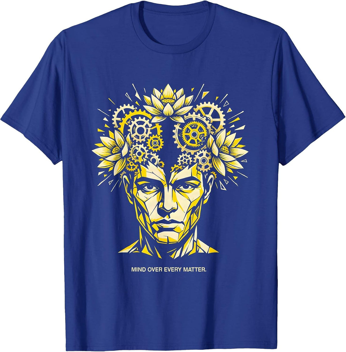 Men's Mind Over Every Matter Mental Health Design T-Shirt - Royal Blue