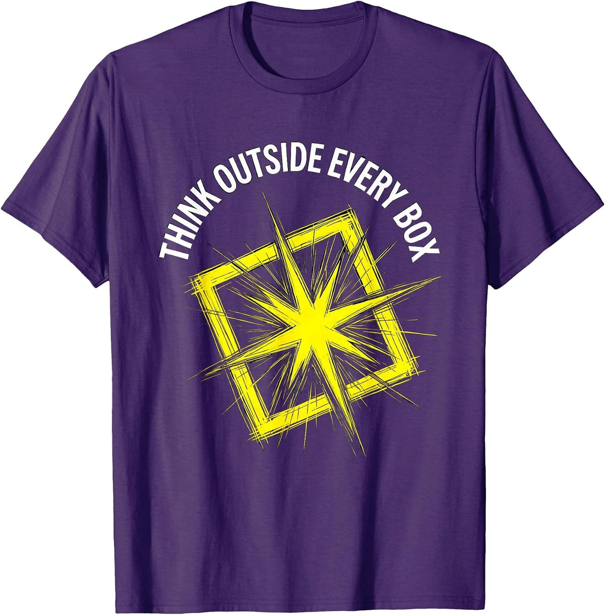 Men's Think Outside Every Box Neurodiversity Design T-Shirt - Purple