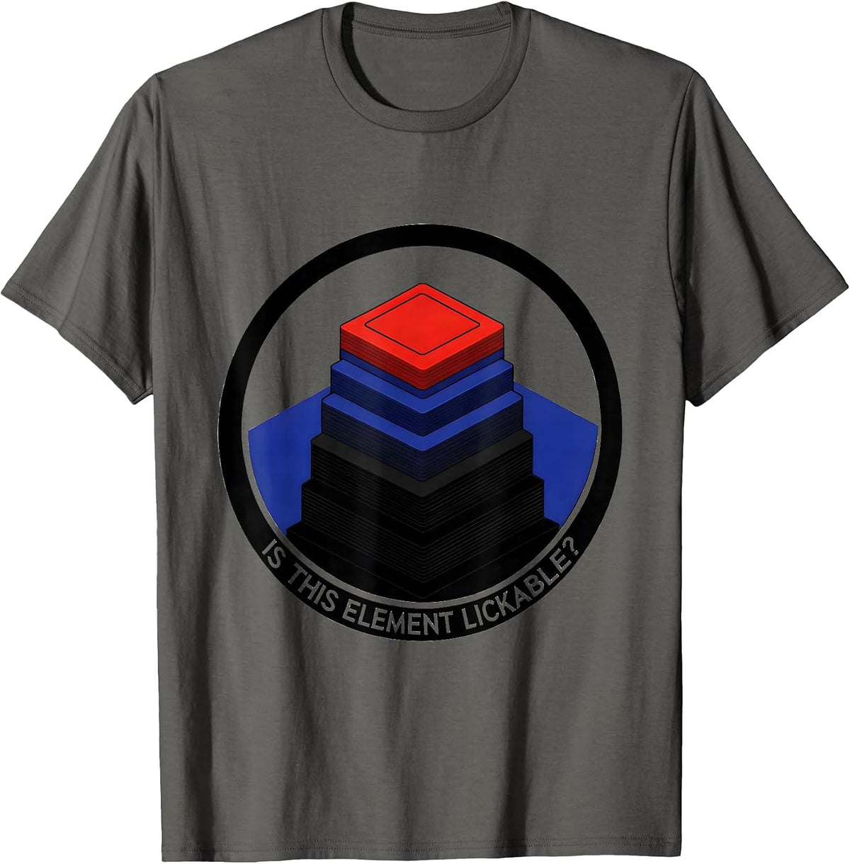 Men's Is This Element Lickable Funny Periodic Table Chemistry T-Shirt - Asphalt Grey