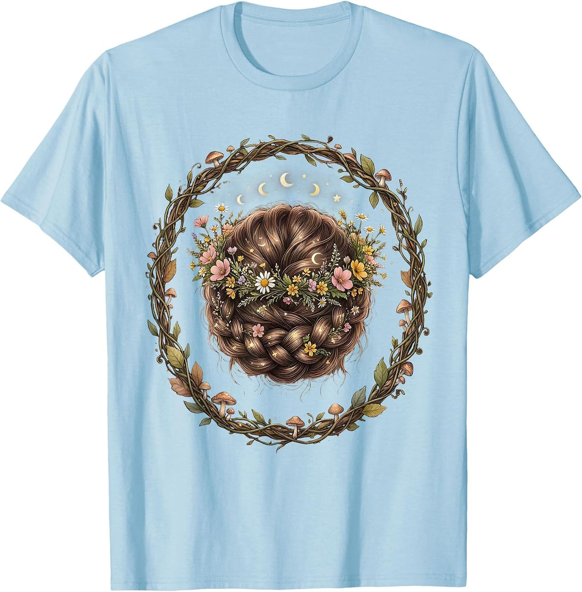 Men's Gigi Crown Braided Updo Graphic Tee T-Shirt - Baby Blue