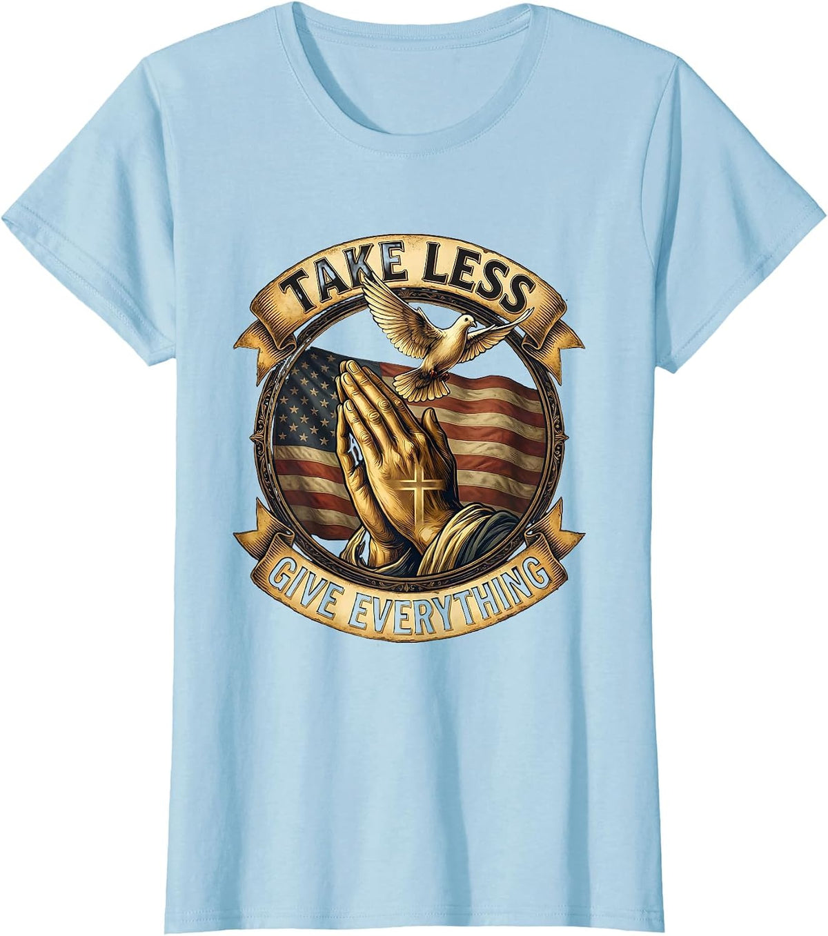Take Less Give Everything Minimalist Mindset Design T-Shirt - Baby Blue