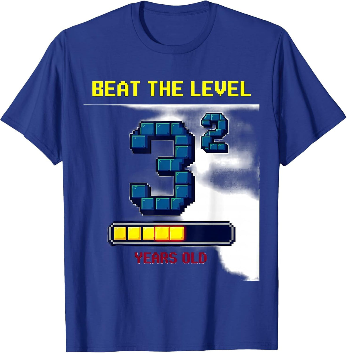 Men's Beat The Level: 3² Years Old Math Joke Birthday Gift T-Shirt - Royal Blue