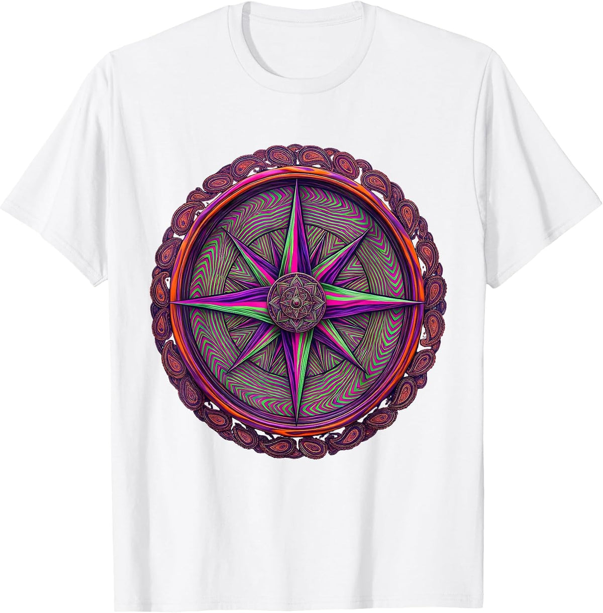 Men's Neurodiversity Spinning Compass Illustration T-Shirt - White