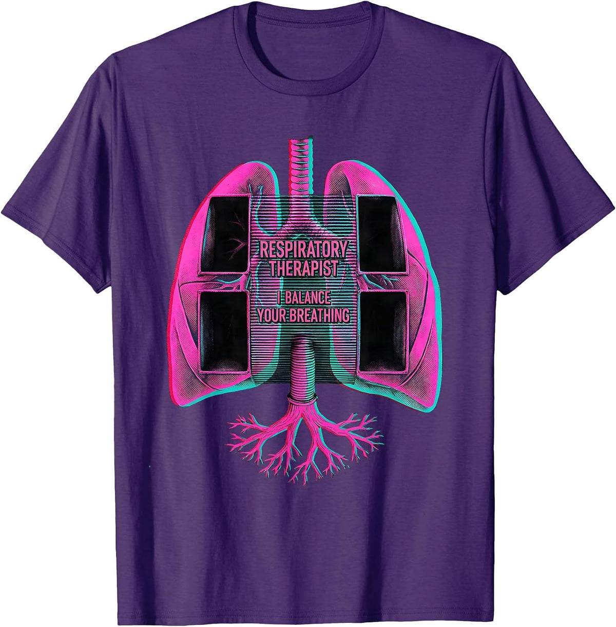 Men's Respiratory Therapist. I Balance Your Breathing. RT Humor T-Shirt - Purple