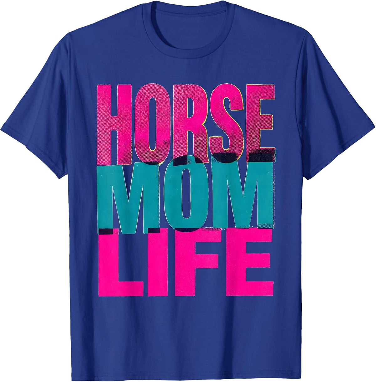 Men's Horse Mom Life Equestrian Design T-Shirt - Royal Blue