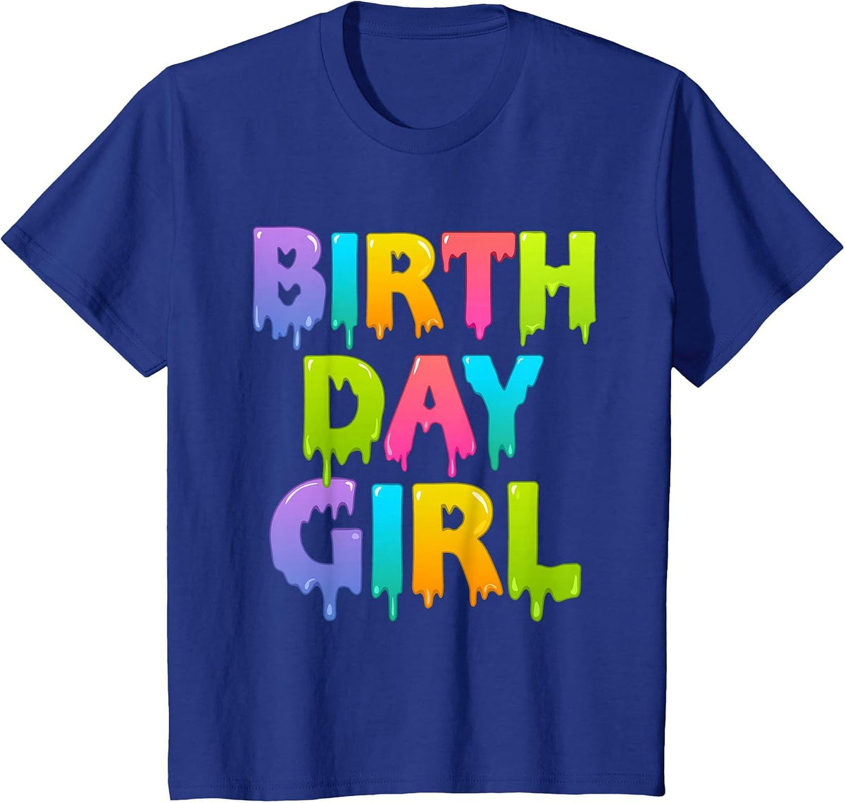 Happy Birthday Girl Cute Slime Party Squad for Kids Toddler T-Shirt - Royal Blue