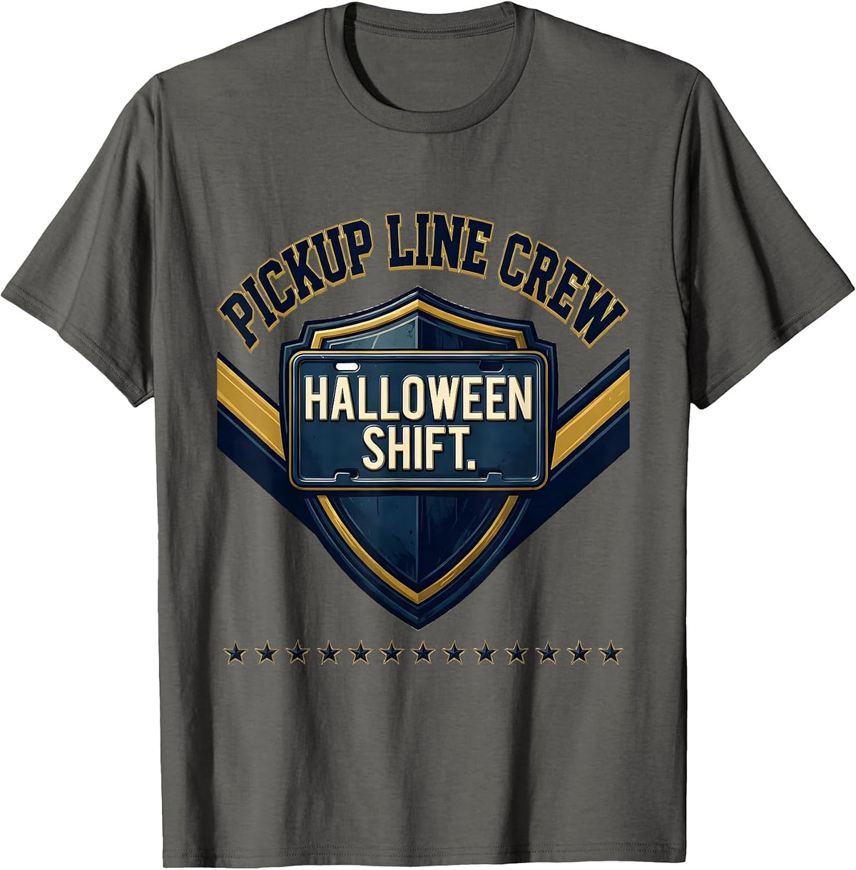 Pickup Line Crew Halloween Shift Sports Teacher Crew T-Shirt - Asphalt Grey