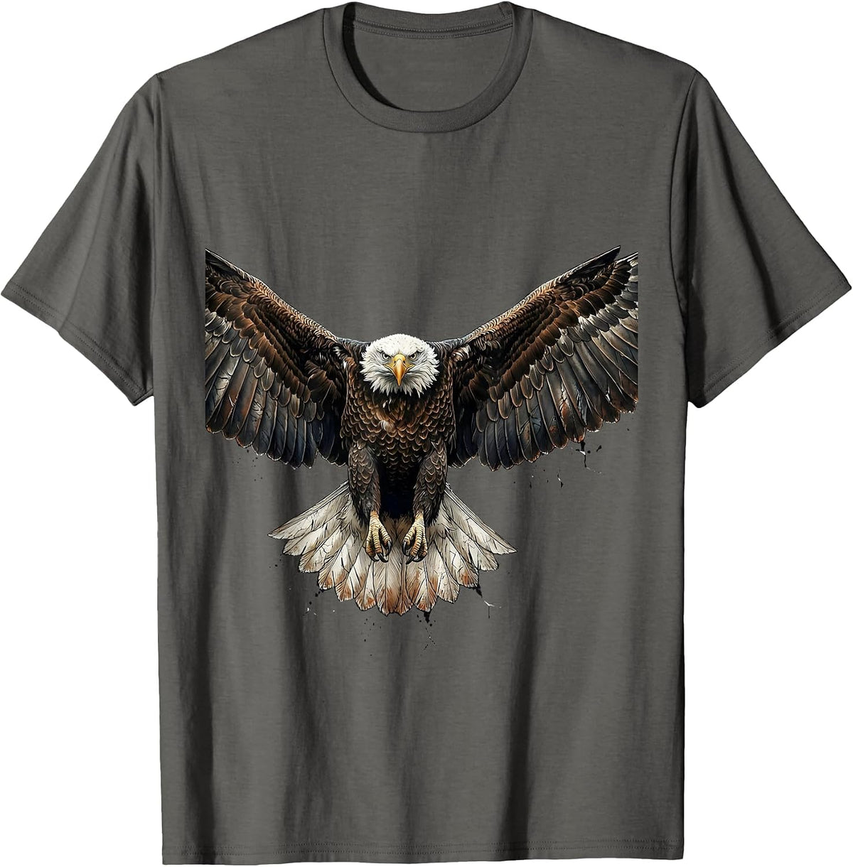Bald Eagle Distressed Patriotic Wildlife Bird Lover T-Shirt - Asphalt Grey