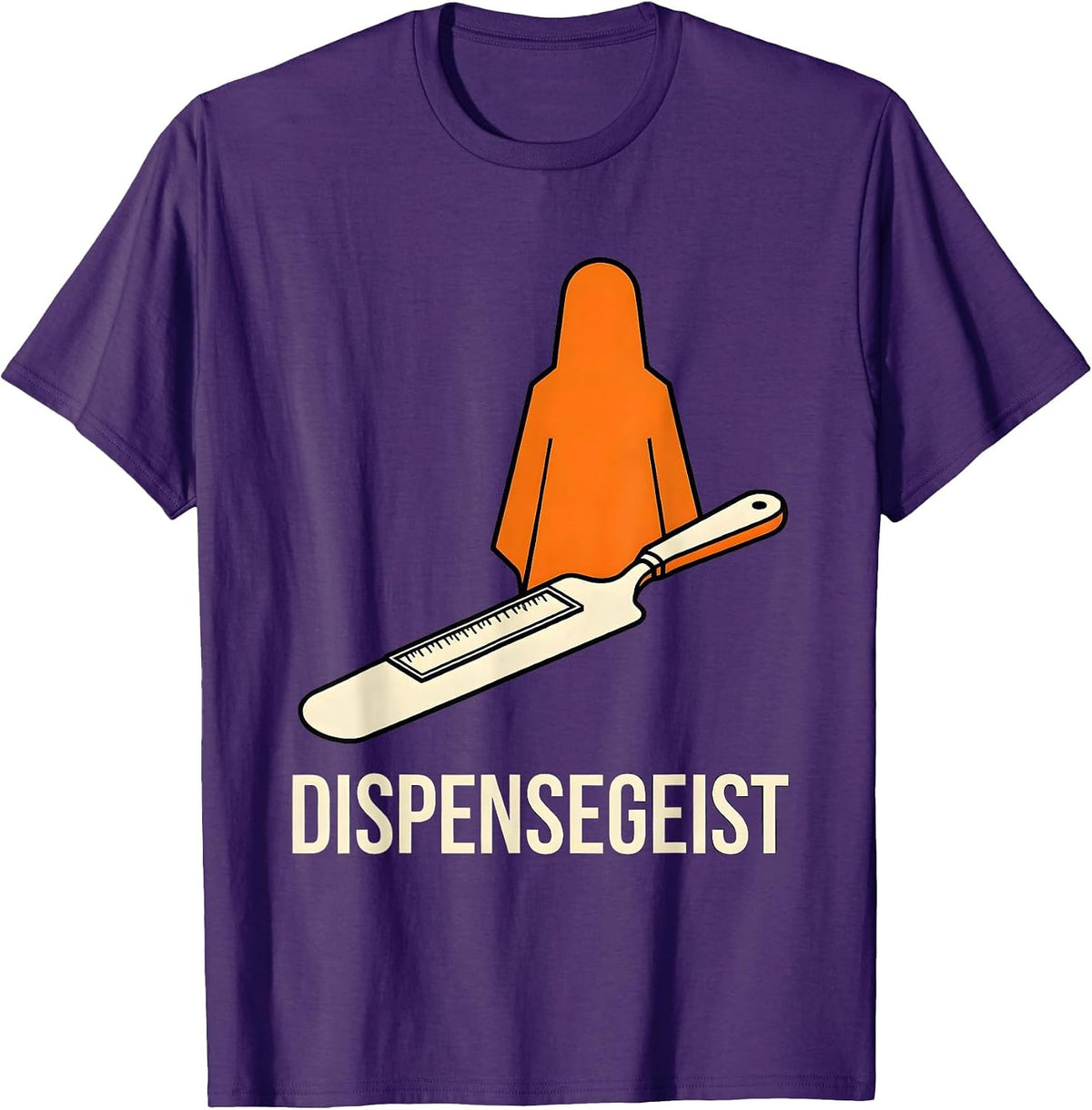 Dispensegeist Stencil Graphic Halloween Pharmacy Technician T-Shirt - Purple