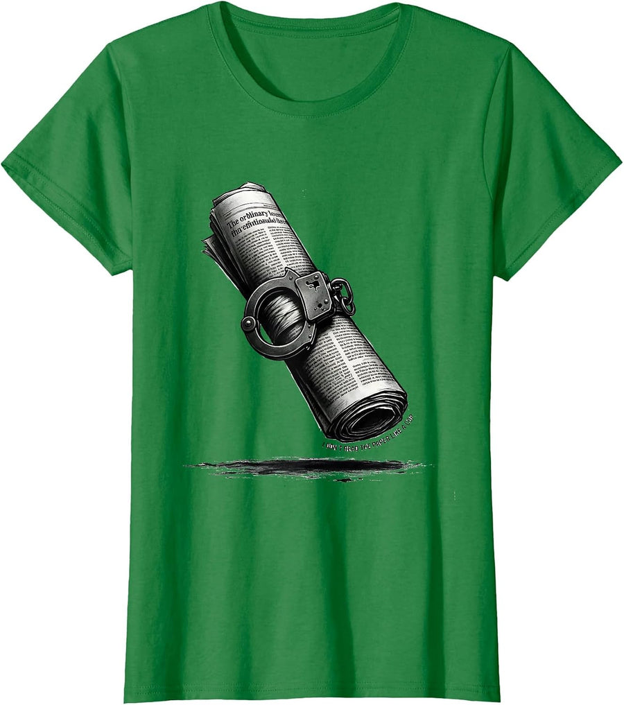 Women's I Don't Read The Paper Like A Cop Funny Police Officer Gift T-Shirt - Kelly Green