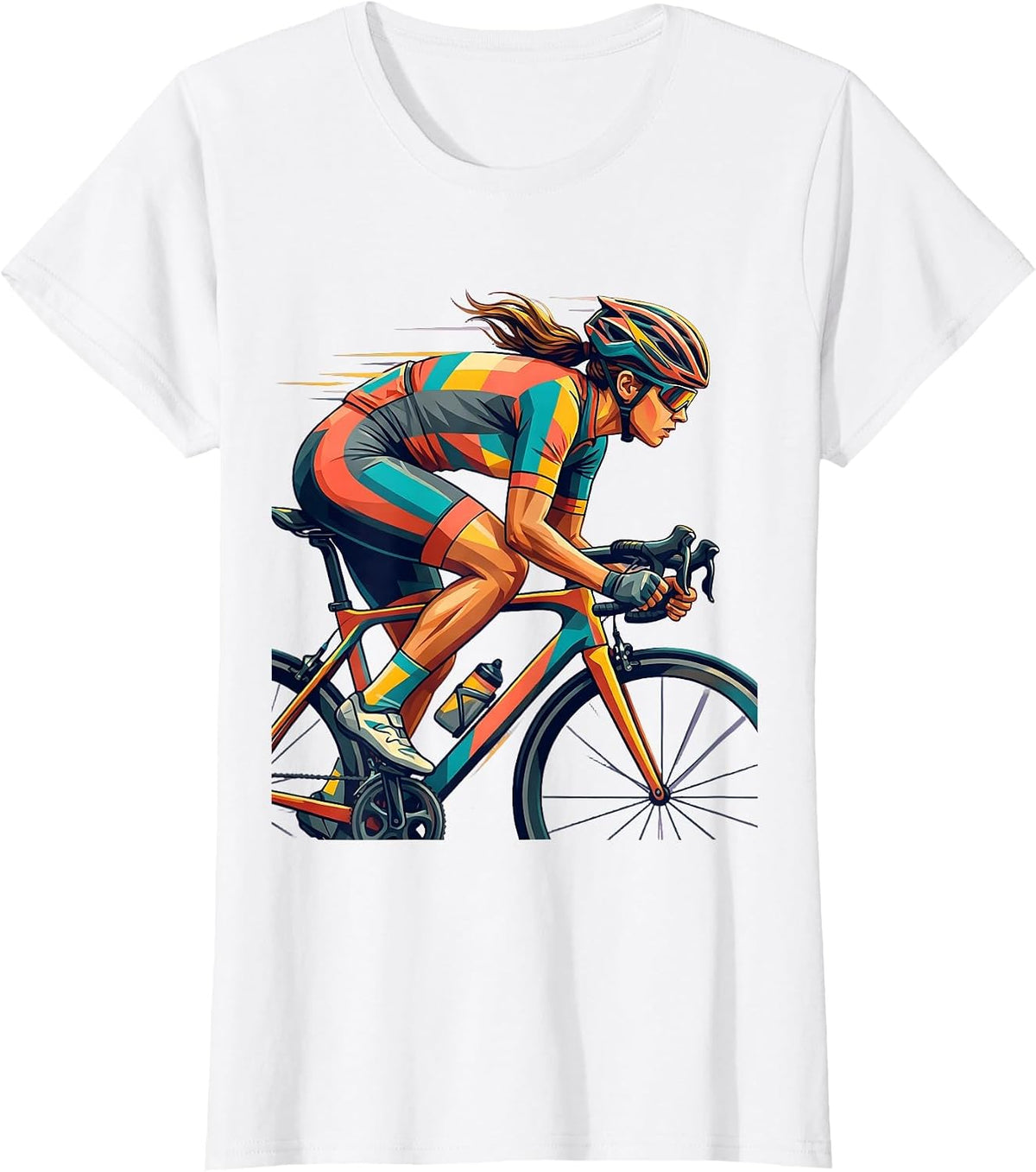 Cycling Jersey Sprint Graphic Tee T-Shirt - White